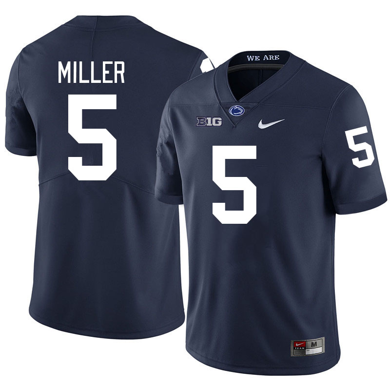 Penn State Nittany Lions #5 Cam Miller College Football Jerseys Stitched Sale-Navy